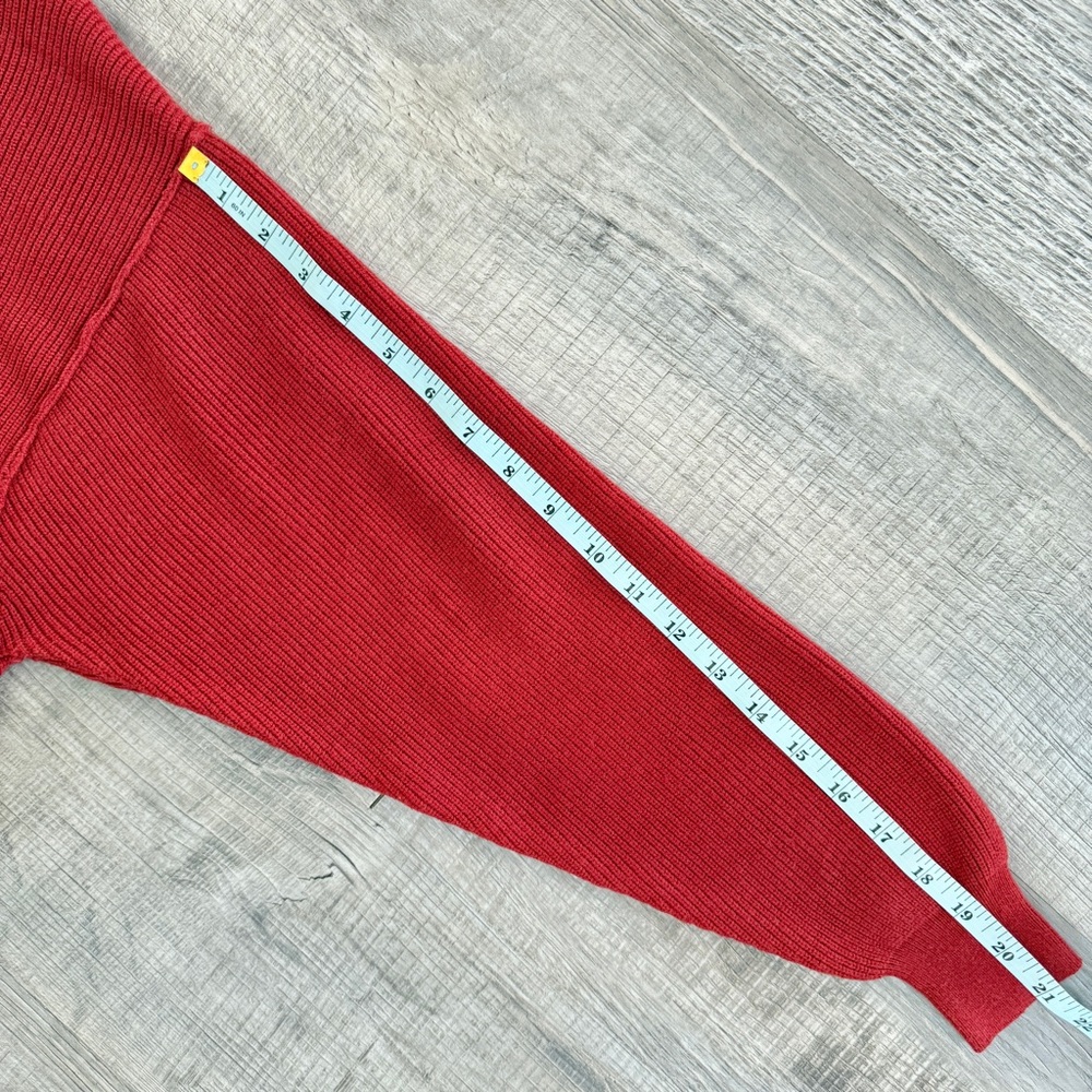 FREE PEOPLE Softly Structured Red Knit Turtleneck Tunic Sweater (size XS) - Picture 12 of 13